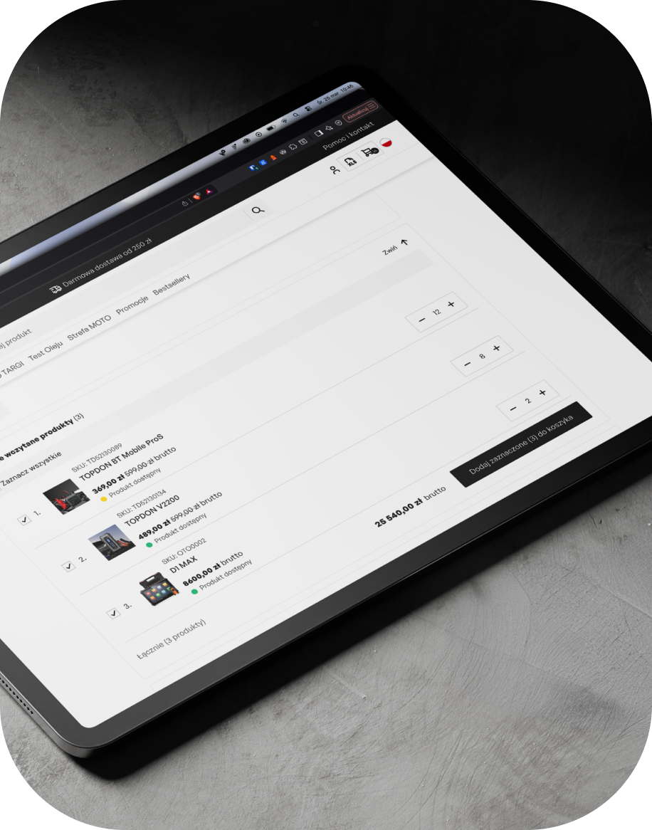 Wdrożenie eCommerce B2B+B2C dla dystrybutora testerów diagnostycznych - Cognize